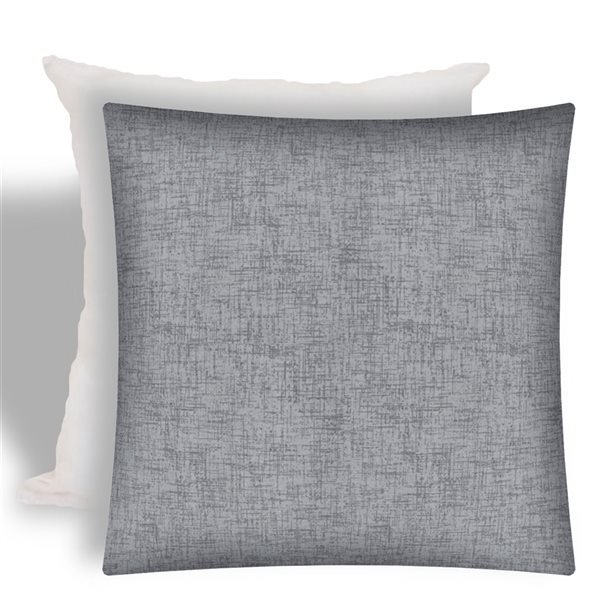 Joita Home Weave 17-in x 17-in Grey Zippered Pillow Cover with Insert - Set of 2