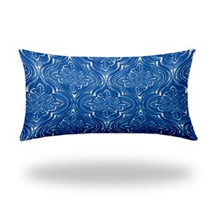Joita Home Atlas 24-in x 12-in Indoor/Outdoor Soft Royal Pillow, Zipper Cover with Insert - Set of 2