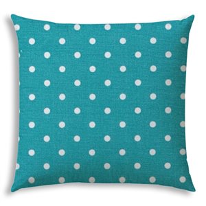 Joita Home Diner Dot 20-in x 20-in Turquoise Indoor/Outdoor Pillow with Sewn Closure