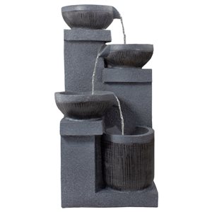 Northlight 23-in H Resin LED 4-Tier Outdoor Fountain