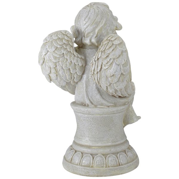 Northlight 9-in Ivory Praying Angel on Pedestal Outdoor Garden Statue