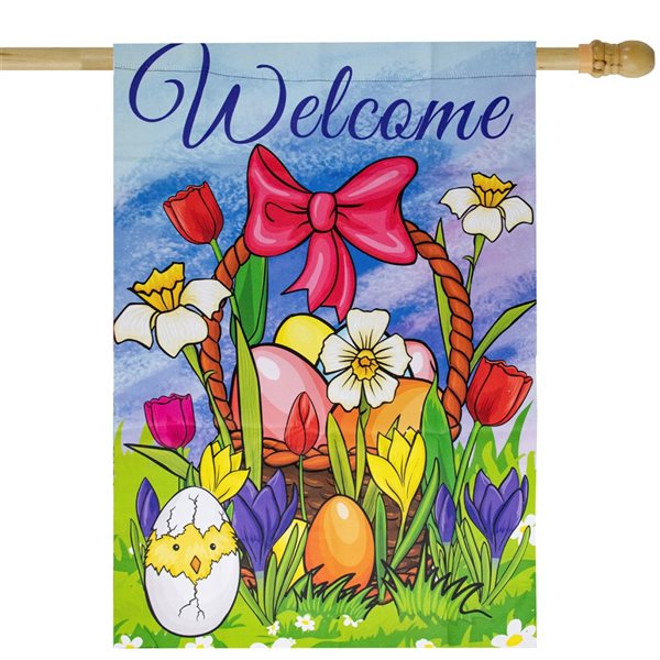 Northlight 28-ft W x 40-ft H Easter Welcome House Flag