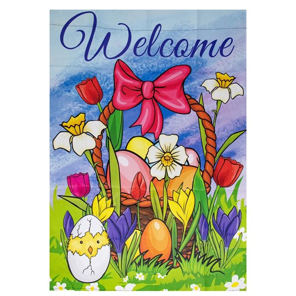 Northlight 28-ft W x 40-ft H Easter Welcome House Flag