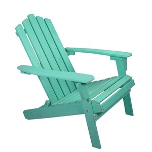 Northlight Green Wood Stationary Adirondack Chair with Solid Seat