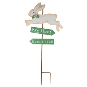 Northlight Outdoor 25.5-in Easter Egg Hunt and Bunny Trail Stake