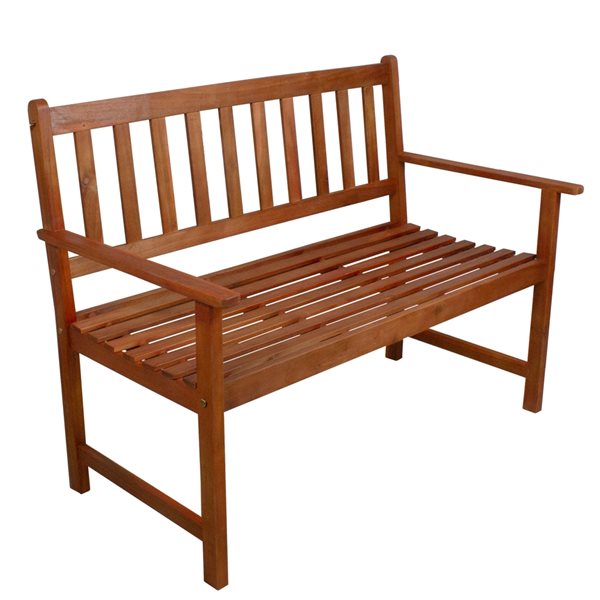 48" Light Brown Acacia Wood Outdoor Patio Bench