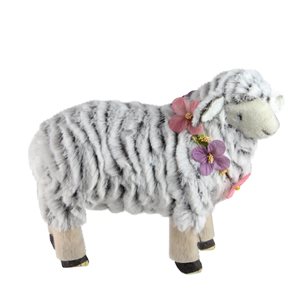 Northlight 8-in White and Brown Cotton Plush Sheep