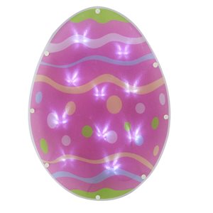 Sienna 13.75-in Pink Plastic LED Lighted Easter Egg Window Silhouette with Timer