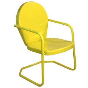 Northlight Yellow Metal Stationary Dining Chair with Solid Seat