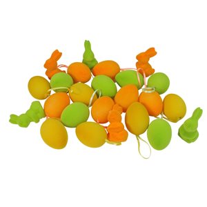 Northlight 2.75-in Orange and Green Plastic Easter Egg Ornaments - Set of 24