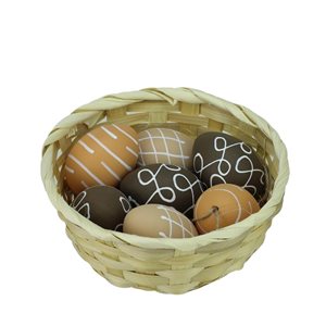 Northlight 2.25-in Brown Tone Painted Plastic Easter Egg Ornaments - Set of 7