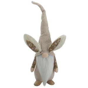 Northlight 20-in Beige Polyester Gnome with Bunny Ears Figurine