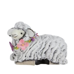 Northlight 6.75-in White and Brown Polyester Plush Sheep