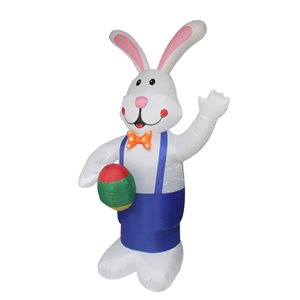 Northlight Inflatable Outdoor 7-ft Inflatable Lighted Standing Easter Bunny with White Constant Lights