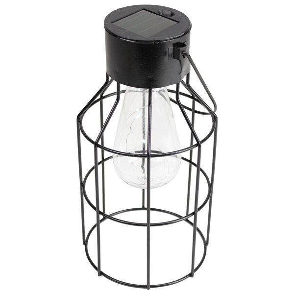 Northlight 5-in x 9.5-in Metal Solar Black Outdoor Decorative Lantern