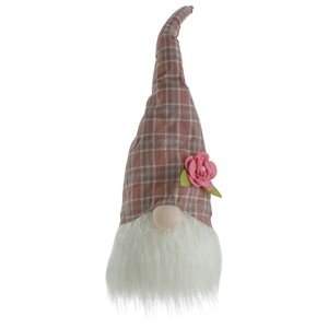 Northlight 20-in Pink and White Polyester Gnome Figurine