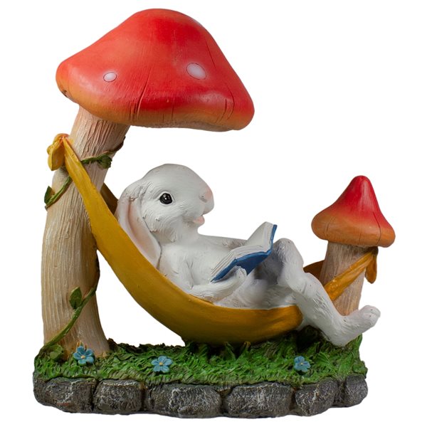 Northlight 11.5-in Mushrooms And Rabbit In Hammock Outside Garden 