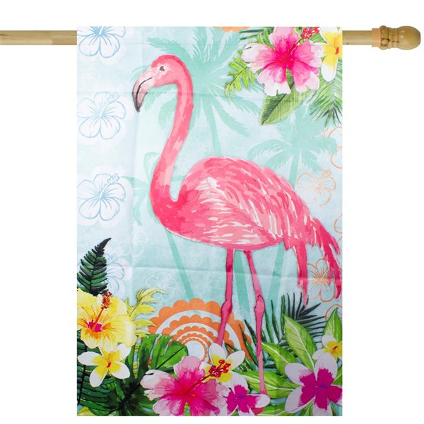 Northlight 28-ft W x 40-ft H Flamingo House Flag