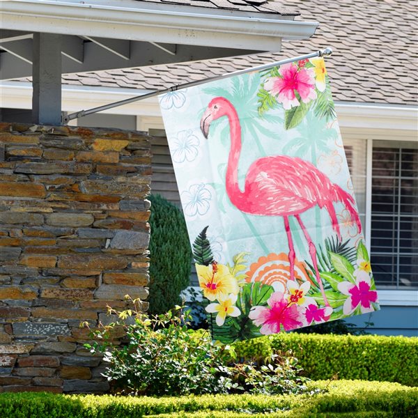 Northlight 28-ft W x 40-ft H Flamingo House Flag