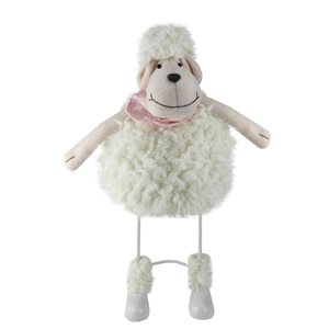 Northlight 16-in White Faux Fur Wiggling Sheep Figurine