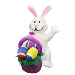 Northlight Inflatable Outdoor 4-ft Inflatable Lighted Easter Bunny with White Constant Lights