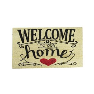 Northlight 18-in x 30-in Beige Rectangular Outdoor Welcome Door Mat