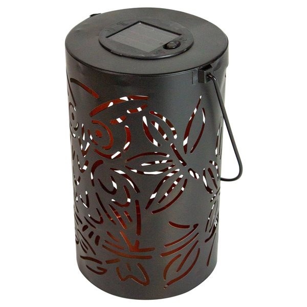Northlight 5-in x 8-in Black Metal Solar Outdoor Decorative Lantern