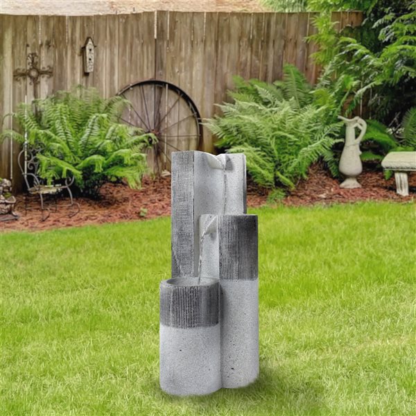 Northlight 24-in H Resin 3-Tier Rainfall Outdoor Fountain