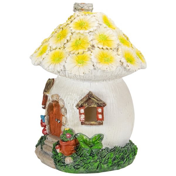 Northlight 7.25-in Solar Lighted Flower House Outdoor Garden Statue