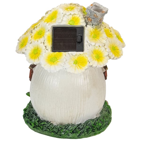 Northlight 7.25-in Solar Lighted Flower House Outdoor Garden Statue