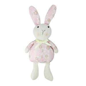 Northlight 17-in Pink Fabric Floral Bunny Figurine