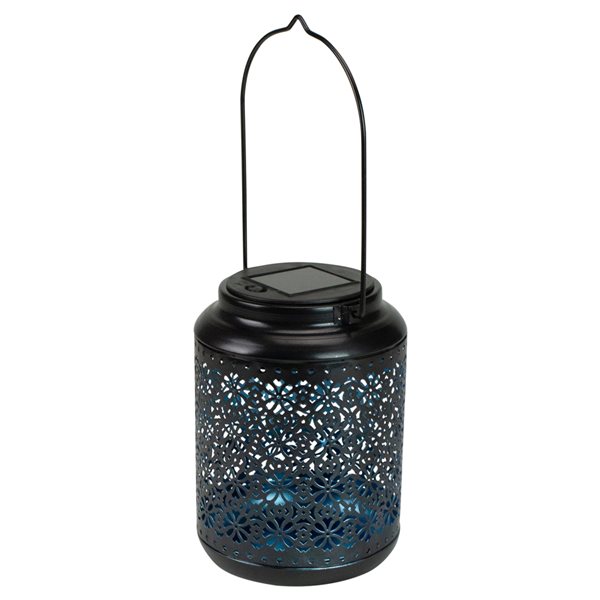 Northlight 5in x 7in Metal Solar LED Black Outdoor Decorative Lantern