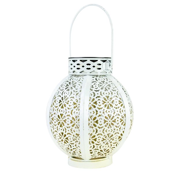 Northlight 5 In X 7 In White Metal Solar Outdoor Decorative Lantern 34864966 Rona