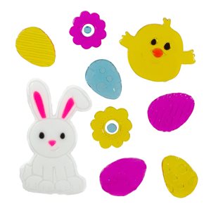 Northlight Multicolour Thermoplastic Rubber Easter Gel Window Clings