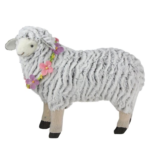 Northlight 13-in Brown and White Polyester Plush Sheep