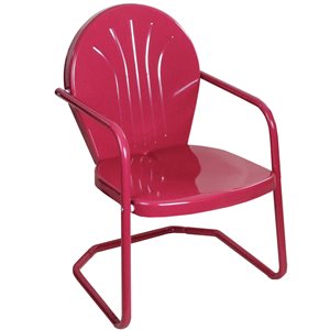 Northlight Pink Metal Stationary Dining Chair with Solid Seat