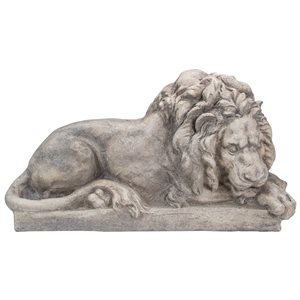 Northlight 22.5-in Grey Lying Down Lion Outdoor Garden Statue