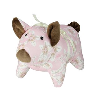 Northlight 10-in Pink and Brown Fabric Piglet Figurine