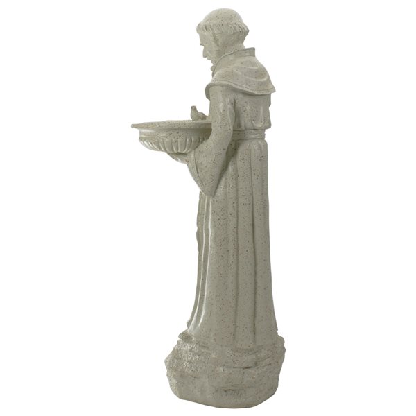 Northlight 23.5-in Speckled Ivory St. Francis of Assisi Religious Bird Feeder Outdoor Statue