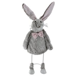 Northlight 17-in Grey Fabric Wiggling Rabbit Figurine