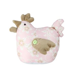 Northlight 8-in Pink Fabric Floral Hen Figurine