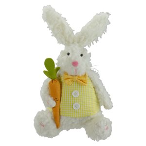 Northlight 14-in White Polyster Plush Easter Bunny