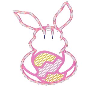 Northlight 16.5-in Pink Plastic Lighted Easter Bunny Window Silhouette