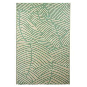 Northlight 4-ft x 6-ft Green and Beige Rectangular Indoor/Outdoor Leaf Pattern Area Rug