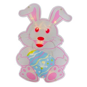 Northlight 14-in White Plastic Lighted Easter Bunny Window Silhouette