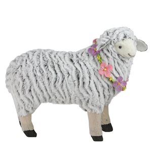 Northlight 13-in White and Brown Polyester Plush Sheep