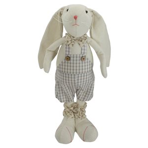 Northlight 14.5-in Beige and Cream Cotton Easter Rabbit Boy Figurine