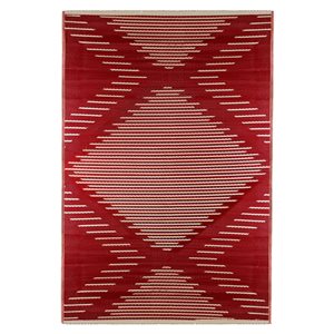 Northlight 4-ft x 6-ft Red and Beige Rectangular Indoor/Outdoor Tribal Pattern Area Rug