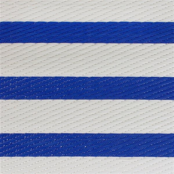 Northlight 4-ft x 6-ft Blue and White Rectangular Indoor/Outdoor Striped Area Rug