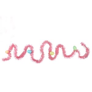 Northlight 25-ft Pink Tinsel Garland with Easter Eggs